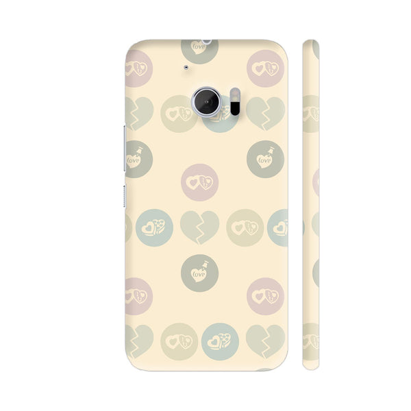 Love Chocolate Hearts Pattern HTC 10 / 10 Lifestyle Cover| Artist: Designer Chennai