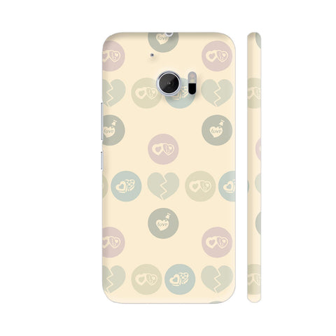 Love Chocolate Hearts Pattern HTC 10 / 10 Lifestyle Cover| Artist: Designer Chennai