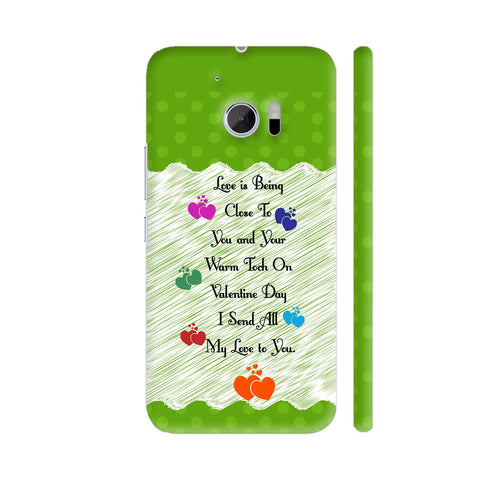 Love Is Being Quote On Green Polka Dots HTC 10 / 10 Lifestyle Cover| Artist: Designer Chennai