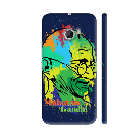 Mahatma Gandhi Painting On Black HTC 10 / 10 Lifestyle Cover| Artist: Designer Chennai