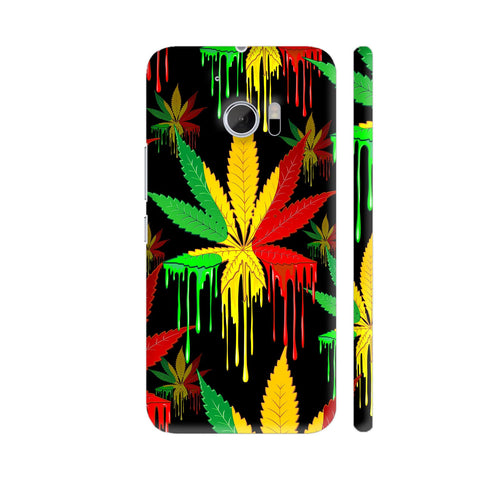 Marijuana Leaf Rasta Colors Dripping Paint HTC 10 / 10 Lifestyle Cover| Artist: BluedarkArt