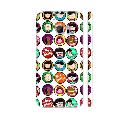 Multicolor Crazy Family Badges HTC 10 / 10 Lifestyle Cover| Artist: Woodle Doodle