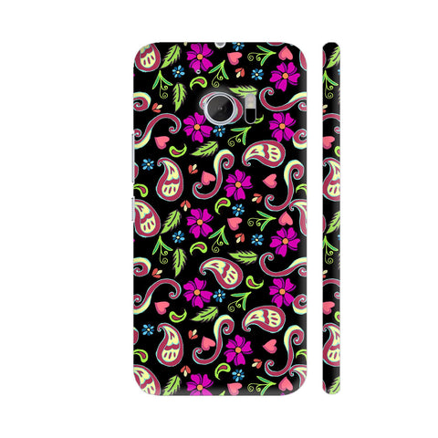 Multicolor Floral Pattern In Black HTC 10 / 10 Lifestyle Cover| Artist: Sangeetha