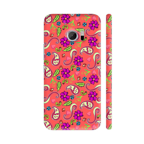 Multicolor Floral Pattern On Pink HTC 10 / 10 Lifestyle Cover| Artist: Sangeetha