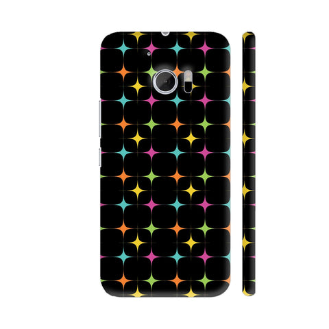 Multicolor Geometric Diamond On Black HTC 10 / 10 Lifestyle Cover| Artist: Designer Chennai
