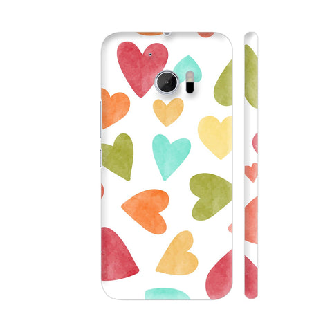 Multicolor Hearts HTC 10 / 10 Lifestyle Cover| Artist: Abhinav