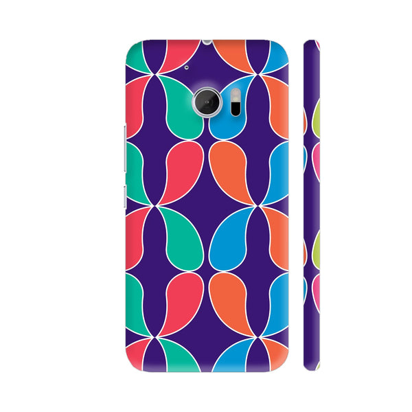 Multicolor Seamless Leaves On Blue HTC 10 / 10 Lifestyle Cover| Artist: Designer Chennai