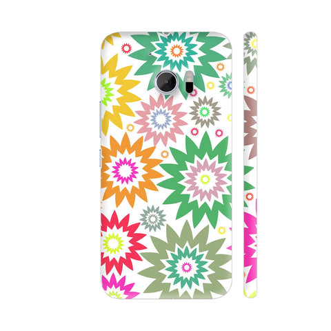 Multicolor Stars Flowers Pattern HTC 10 / 10 Lifestyle Cover| Artist: Avani