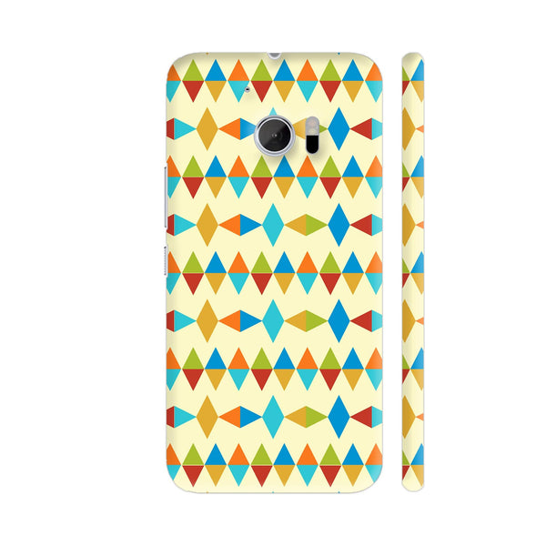 Multicolor Triangles On Cream HTC 10 / 10 Lifestyle Cover| Artist: Designer Chennai