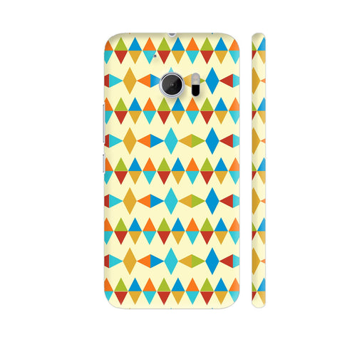 Multicolor Triangles On Cream HTC 10 / 10 Lifestyle Cover| Artist: Designer Chennai