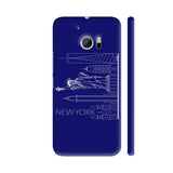 New York Line Art In Blue HTC 10 / 10 Lifestyle Cover| Artist: Designer Chennai