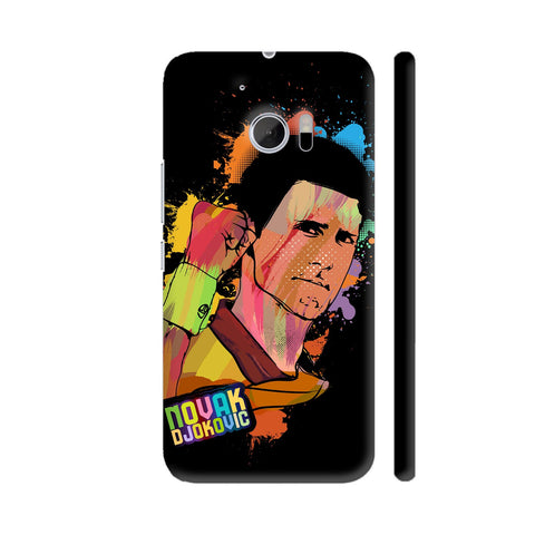 Novak Djokovic Painting On Black HTC 10 / 10 Lifestyle Cover| Artist: Designer Chennai