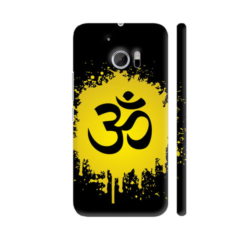 Om On Yellow Black HTC 10 / 10 Lifestyle Cover| Artist: Designer Chennai