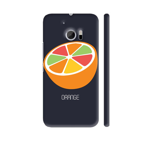 Orange Fruit On Black HTC 10 / 10 Lifestyle Cover| Artist: Designer Chennai