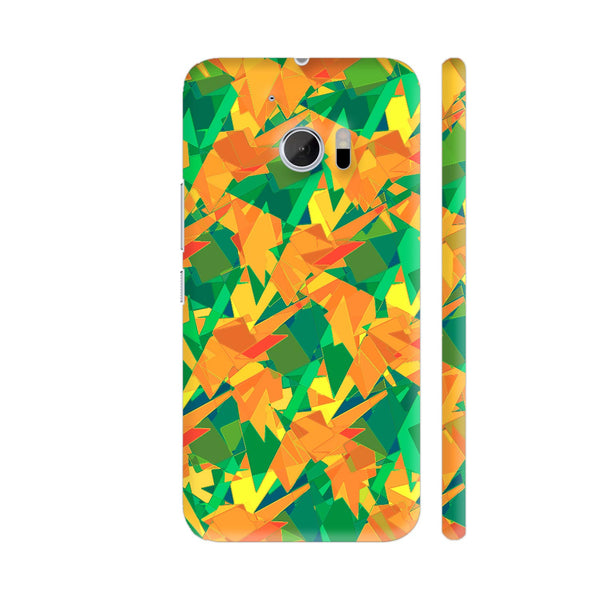 Orange Green Abstract Pattern HTC 10 / 10 Lifestyle Cover| Artist: Sangeetha