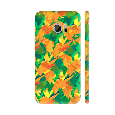 Orange Green Abstract Pattern HTC 10 / 10 Lifestyle Cover| Artist: Sangeetha