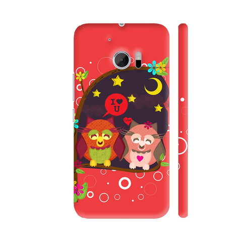 Owl Love On Red HTC 10 / 10 Lifestyle Cover| Artist: Sangeetha