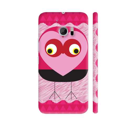 Owl With Big Eye On Pink HTC 10 / 10 Lifestyle Cover| Artist: Designer Chennai