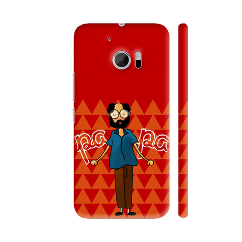 Papa On Red HTC 10 / 10 Lifestyle Cover| Artist: Woodle Doodle
