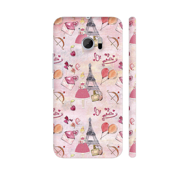 Paris France Eiffel Tower Girl In Pink HTC 10 / 10 Lifestyle Cover| Artist: UtART
