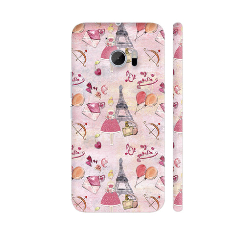 Paris France Eiffel Tower Girl In Pink HTC 10 / 10 Lifestyle Cover| Artist: UtART
