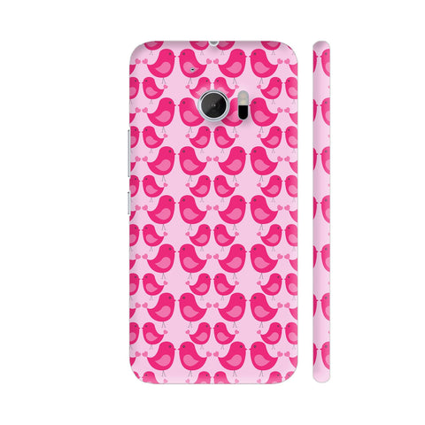 Pink Birds Abstract Pattern HTC 10 / 10 Lifestyle Cover| Artist: Designer Chennai