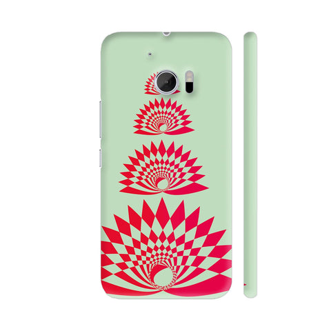 Pink Circle Pattern on Green HTC 10 / 10 Lifestyle Cover| Artist: Avani