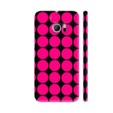 Pink Circles Pattern On Black HTC 10 / 10 Lifestyle Cover| Artist: Avani
