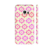 Pink Flower Pattern On Cream Color HTC 10 / 10 Lifestyle Cover| Artist: Avani