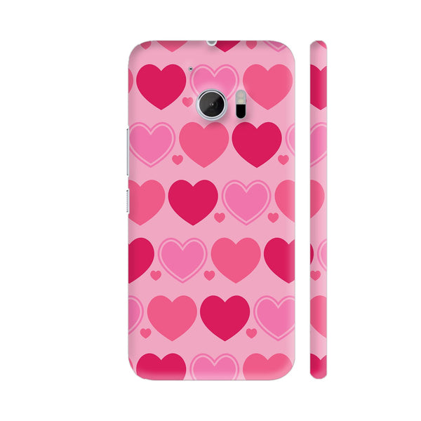 Pink Hearts On Pink HTC 10 / 10 Lifestyle Cover| Artist: Designer Chennai