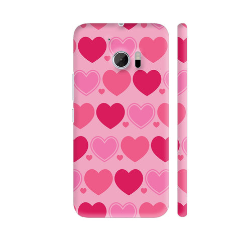 Pink Hearts On Pink HTC 10 / 10 Lifestyle Cover| Artist: Designer Chennai