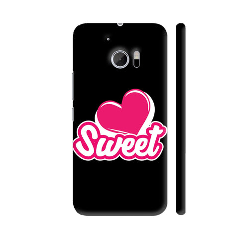 Pink Sweet Heart On Black HTC 10 / 10 Lifestyle Cover| Artist: Designer Chennai