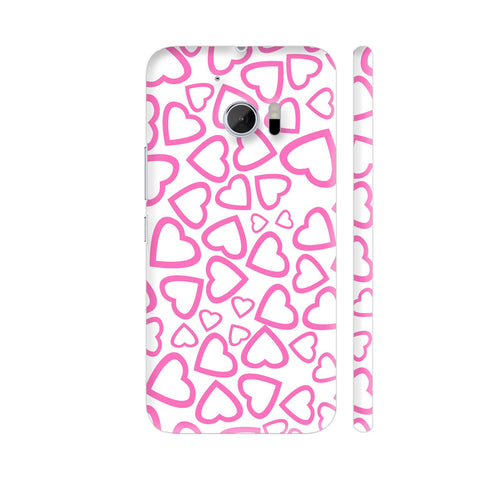 Random Pink Hearts HTC 10 / 10 Lifestyle Cover| Artist: Avani