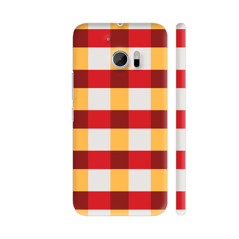 Red And Yellow Small Square Tiles Pattern HTC 10 / 10 Lifestyle Cover| Artist: Designer Chennai