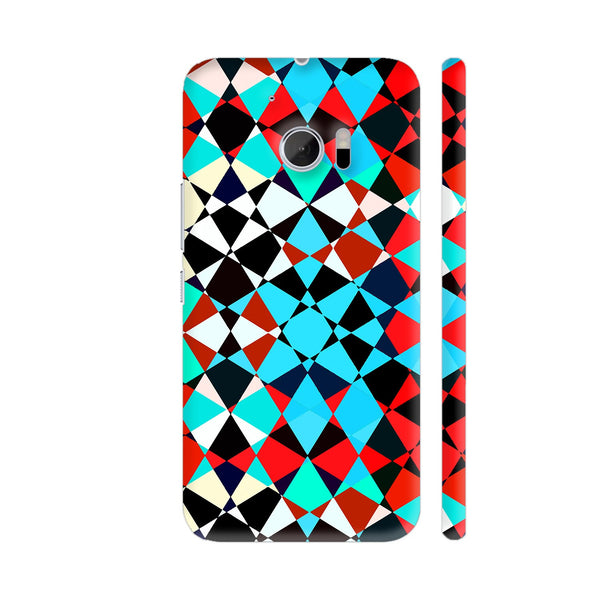 Red Blue Techno Pattern HTC 10 / 10 Lifestyle Cover| Artist: Sangeetha