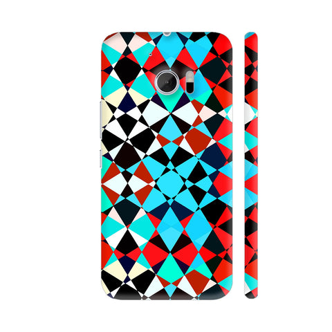 Red Blue Techno Pattern HTC 10 / 10 Lifestyle Cover| Artist: Sangeetha