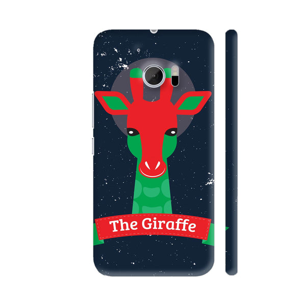 Red Green Giraffe On Black HTC 10 / 10 Lifestyle Cover| Artist: Designer Chennai