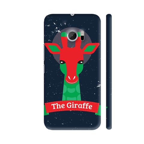Red Green Giraffe On Black HTC 10 / 10 Lifestyle Cover| Artist: Designer Chennai