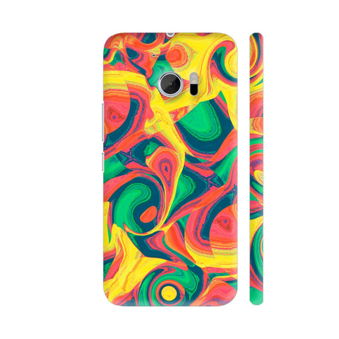 Red Green Yellow Abstract Swirls HTC 10 / 10 Lifestyle Cover| Artist: Sangeetha