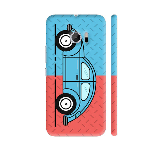 Retro Beetle Material Red Blue HTC 10 / 10 Lifestyle Cover| Artist: Abhinav