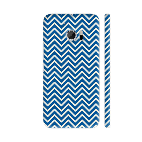 Retro Blue White Pattern HTC 10 / 10 Lifestyle Cover| Artist: Neeja Shah