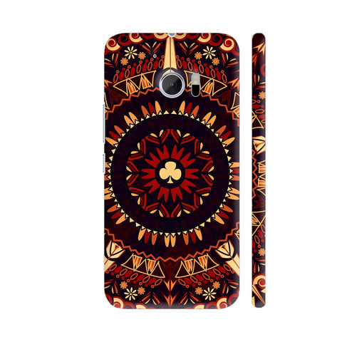 Retro Mandala In Shades Of Black And Red HTC 10 / 10 Lifestyle Cover| Artist: Sangeetha