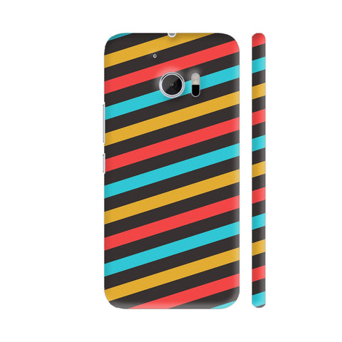 Retro Vintage Multicolor Slant Lines HTC 10 / 10 Lifestyle Cover| Artist: Designer Chennai