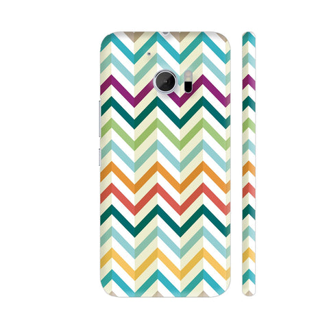 Retro Zig Zag Multicolor HTC 10 / 10 Lifestyle Cover| Artist: Neeja Shah