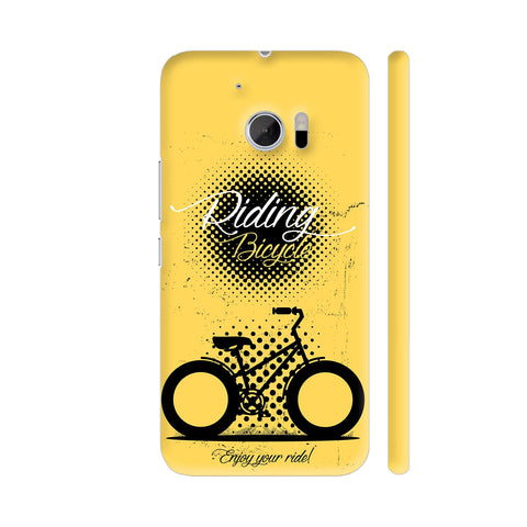 Riding Bicycle On Yellow HTC 10 / 10 Lifestyle Cover| Artist: Designer Chennai