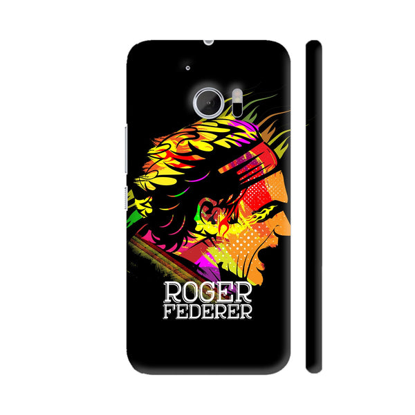 Roger Federer Painting On Black HTC 10 / 10 Lifestyle Cover| Artist: Designer Chennai