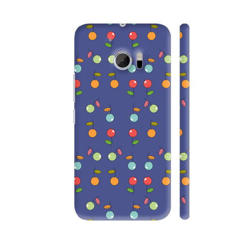 Seamless Multicolor Fruits On Blue HTC 10 / 10 Lifestyle Cover| Artist: Designer Chennai