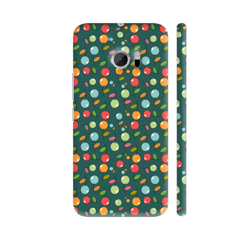 Seamless Multicolor Fruits On Green HTC 10 / 10 Lifestyle Cover| Artist: Designer Chennai