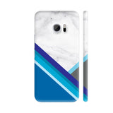 Shades Of Blue On White Marble HTC 10 / 10 Lifestyle Cover| Artist: Dolly P