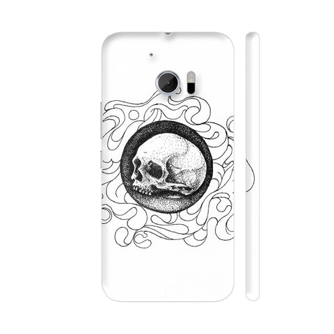 Skull In Black And White HTC 10 / 10 Lifestyle Cover| Artist: Pritpal Singh